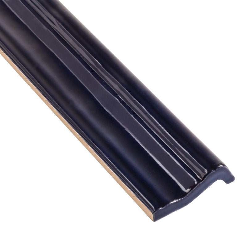 Zellige Heritage Ceramic Tile Ink Blue Chair Rail