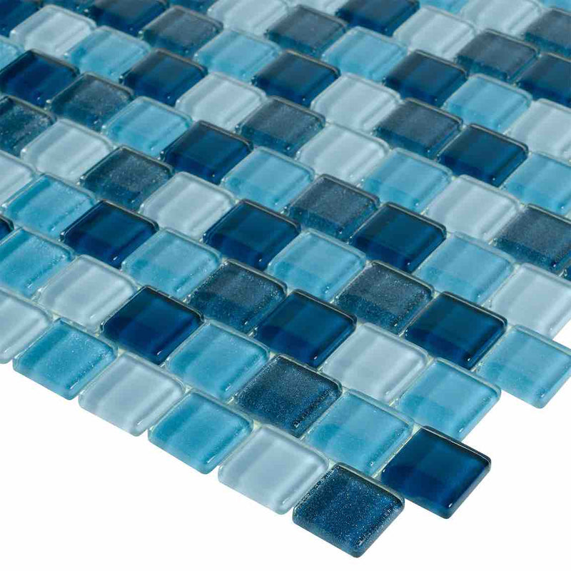 Glass Pool Mosaic Tile Jupiter Island 1x1 for pools and spas