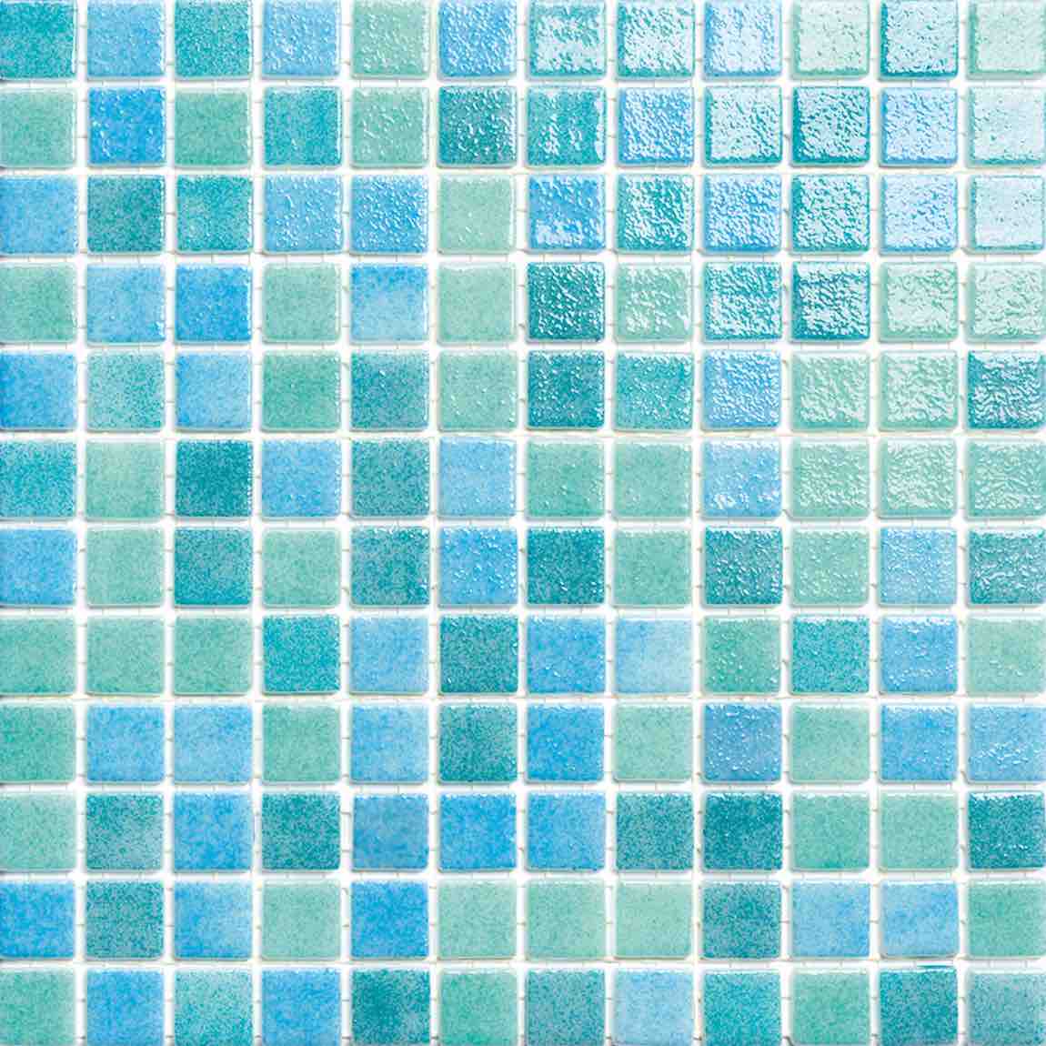 Sea Blend Recycled Glass Pool Tile 1x1