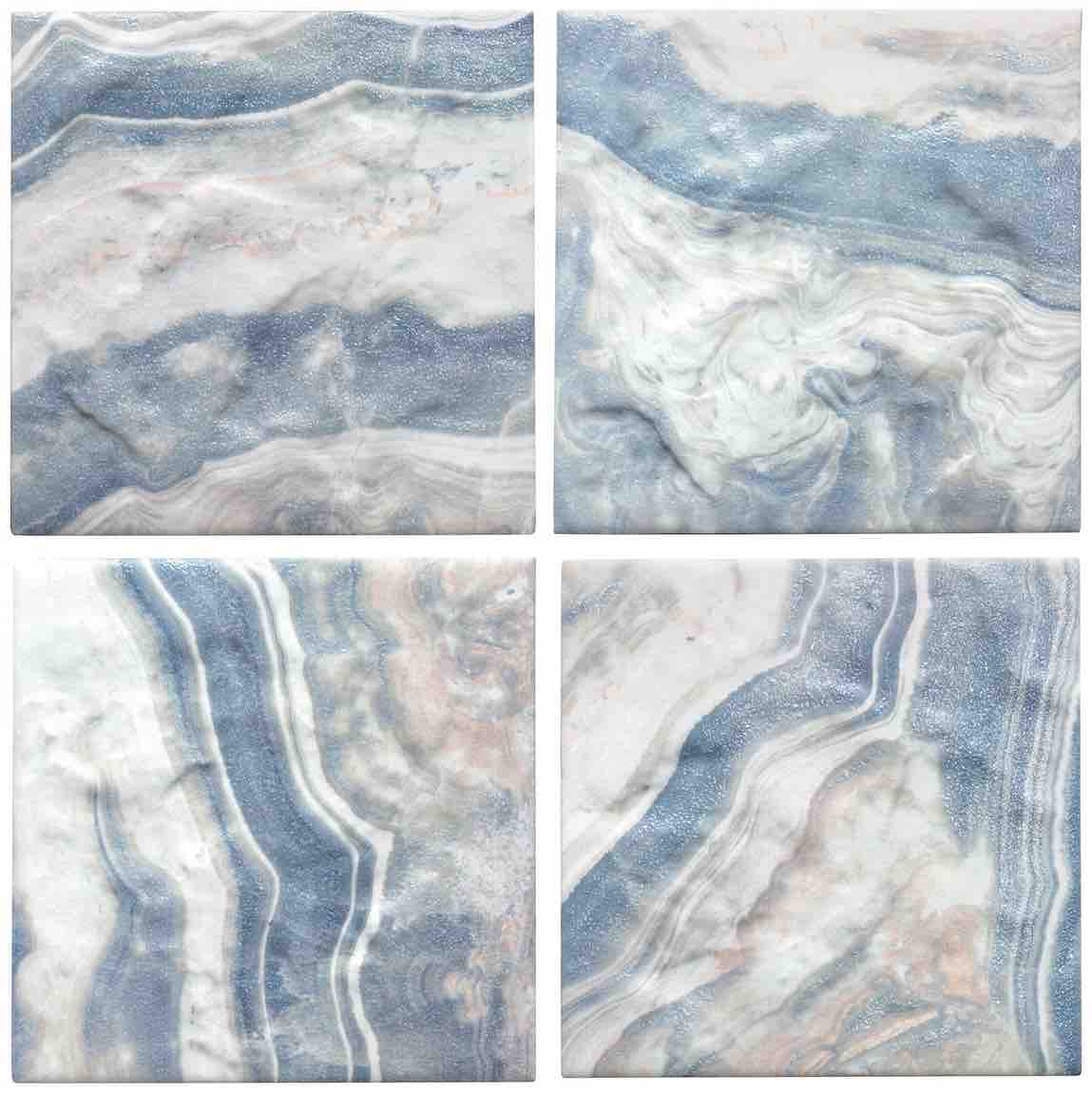 Porcelain Pool Tile Limestone Blue 6x6