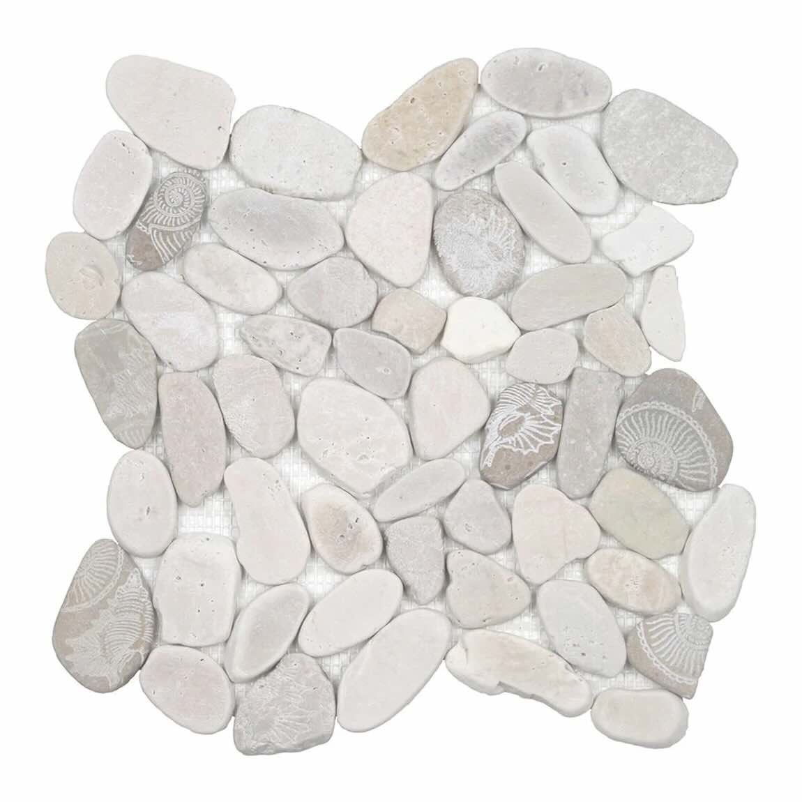 Fossil Neutral Blend Sliced Mosaic Tile
