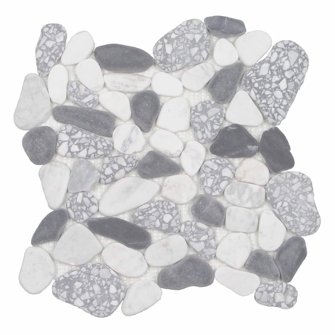 Terrazzo Noir Stone Sliced Mosaic Tile
