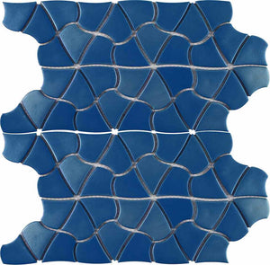 Hawaiian Flower Mosaic Tile Blue for swimming pool, shower, bathroom walls, kitchen backsplash, fireplace, Jacuzzi, and spas.