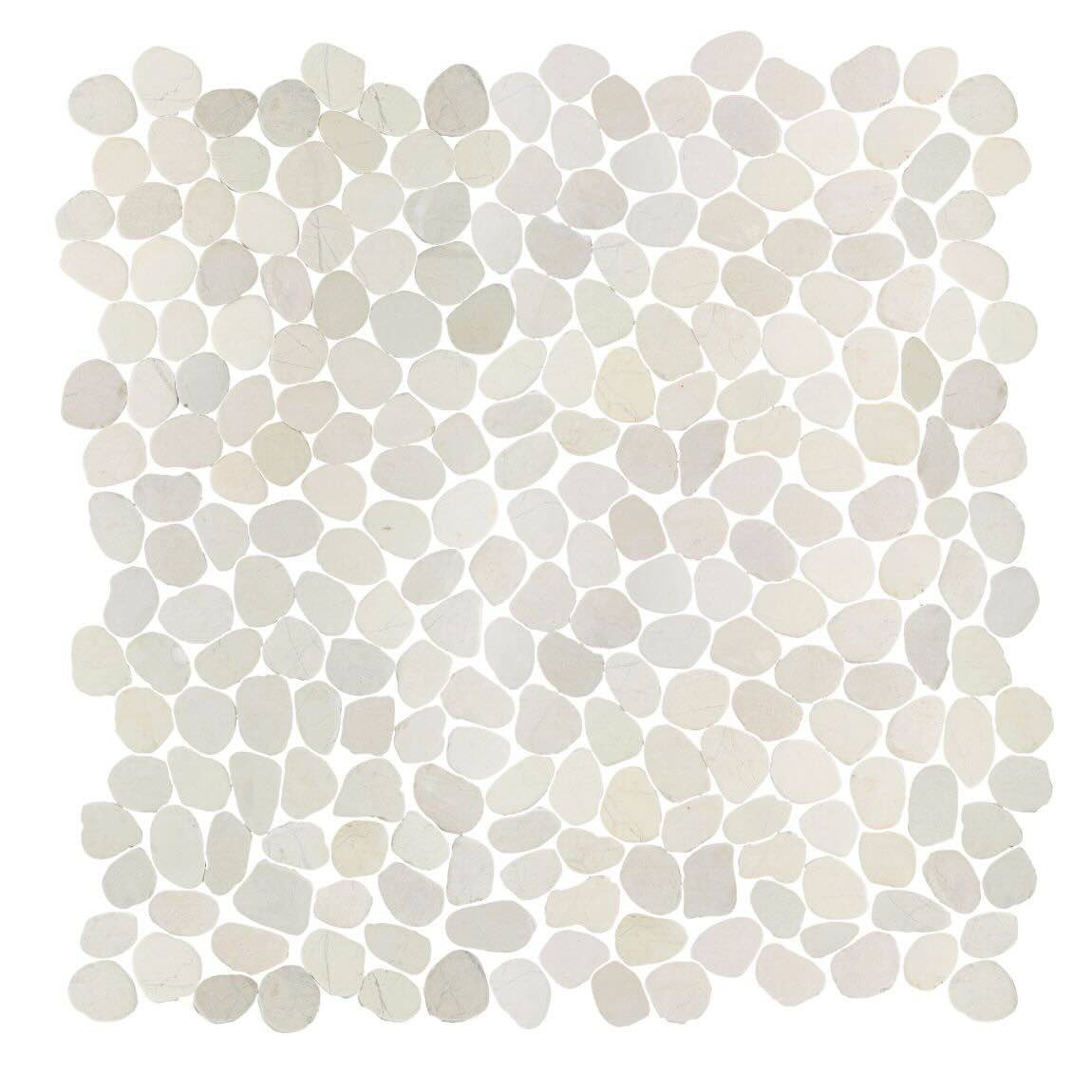 Sliced Ivory Pebble Stone Mosaic Tile