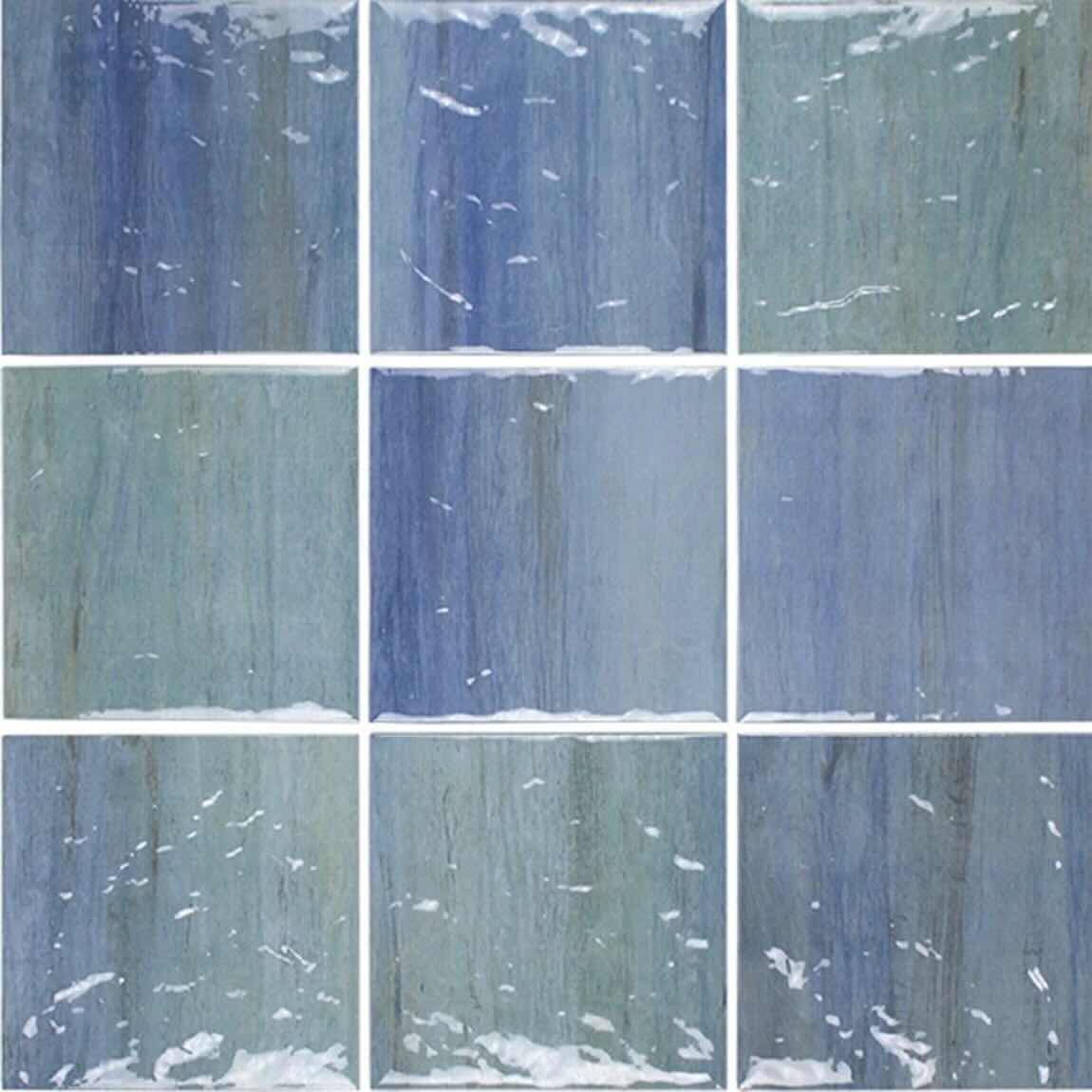 Jupiter Island Porcelain Pool Tile 6''x6'' Glossy for pools, waterline, spa, kitchen backsplash, bathroom, and shower walls