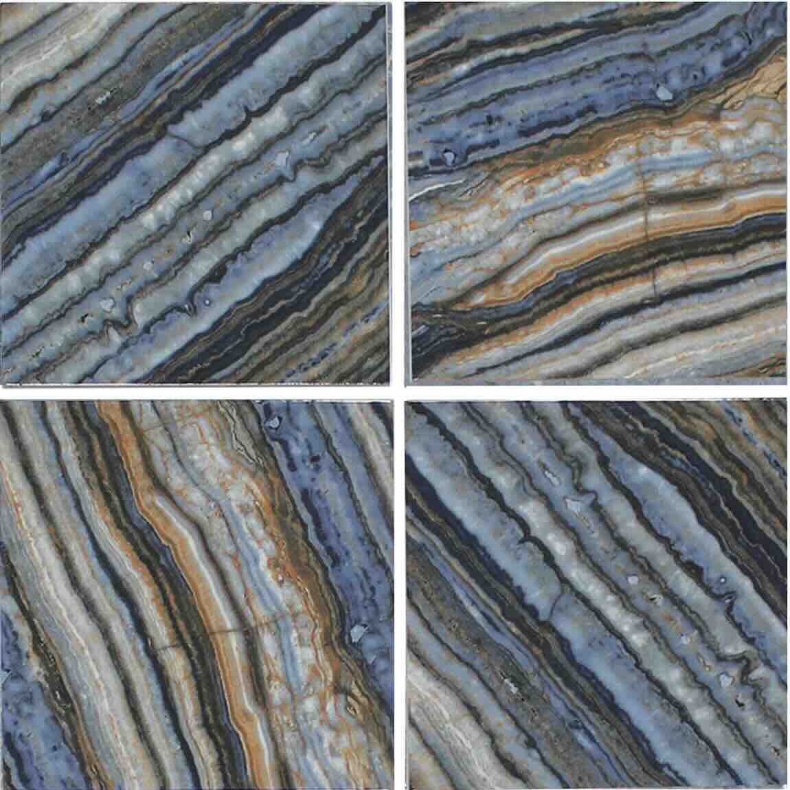 Ribbon Blue Porcelain Pool Tile 6x6