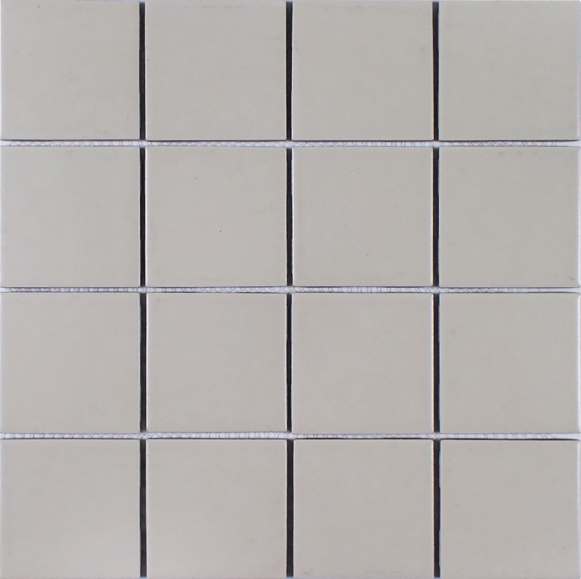 Essentials Porcelain Mosaic Tile Light Grey 3x3 Textured