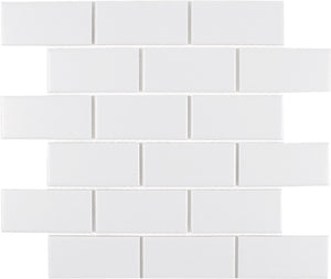 Essentials Porcelain Subway Tile White 2''x4'' in a glossy finish for kitchen backsplashes, bathrooms, showers, fireplace, foyers, floors, and accent/featured walls. 
