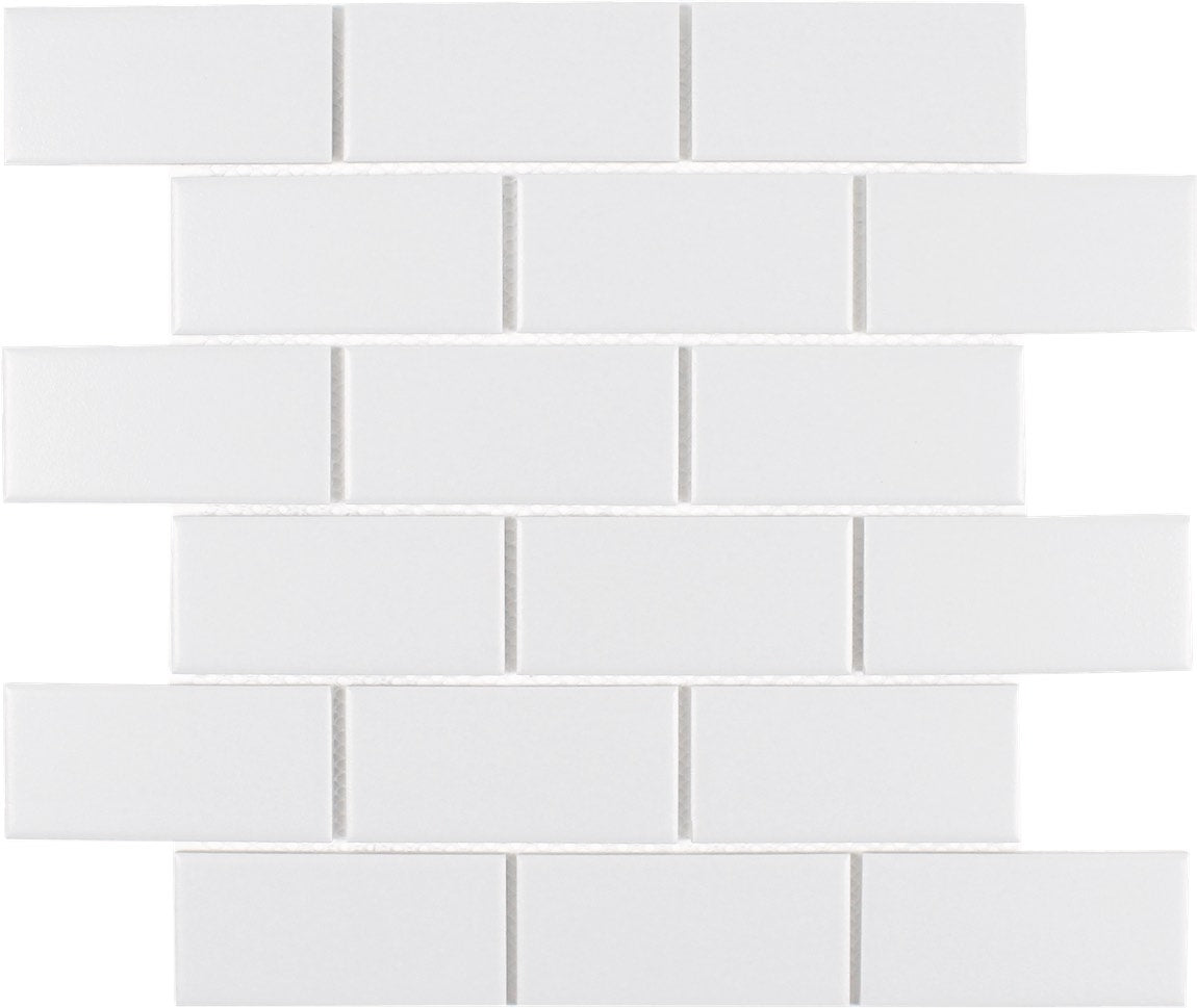 Essentials Porcelain Subway Tile White 2x4 Textured