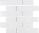 Essentials Porcelain Subway Tile White 2''x4'' in a textured/matte finish for kitchen backs