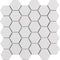 Essentials Porcelain Hexagon Tile White 2'' for floors and walls