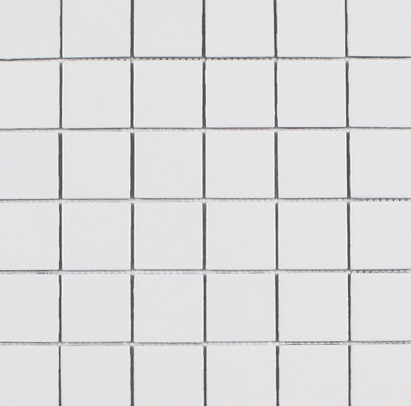 Essentials Porcelain Subway Tile White 2''x2'' in a glossy finish for kitchen backsplashes, bathrooms, showers, fireplace, foyers, and accent/featured walls. 