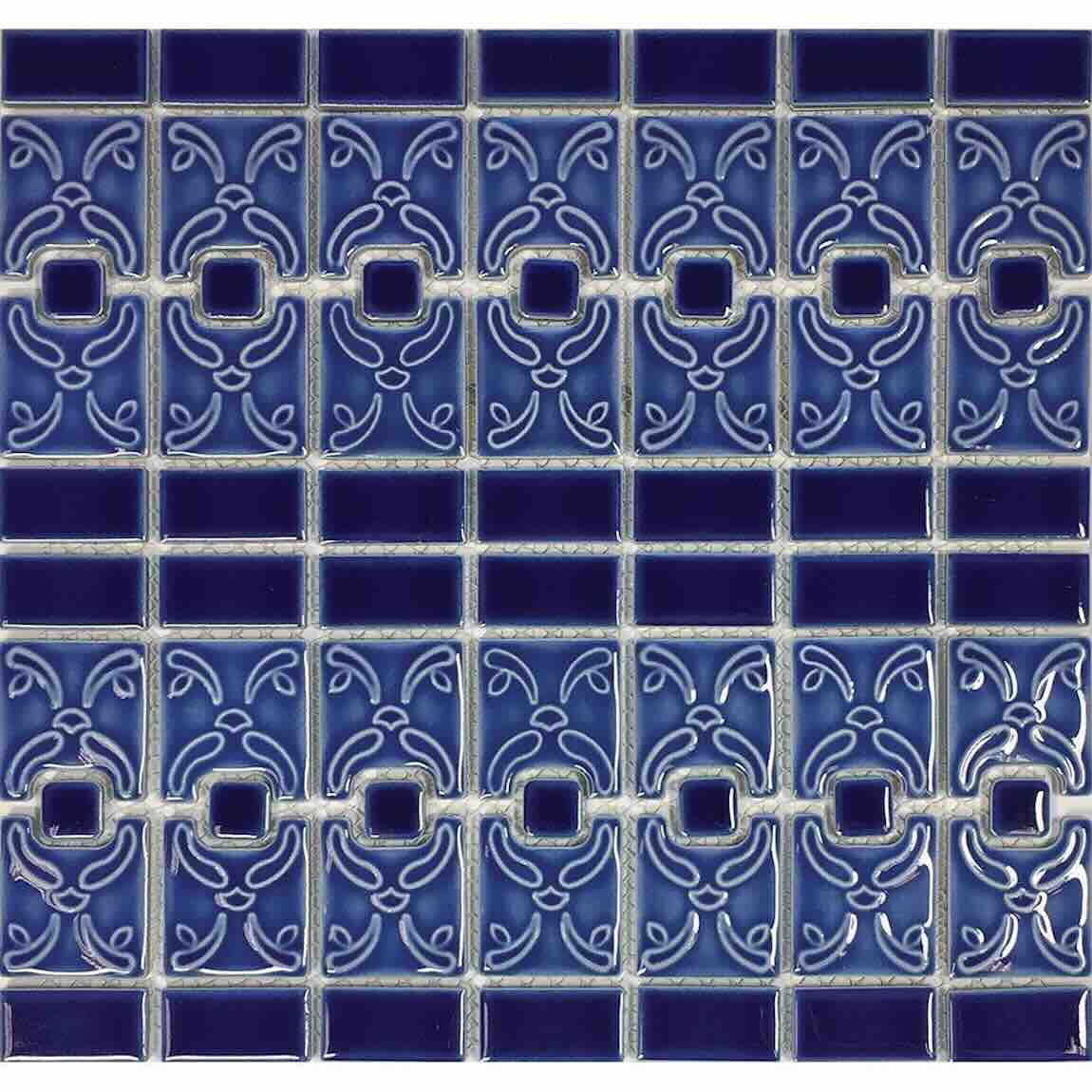 Mediterranean Porcelain Pool Mosaic Tile Blue
