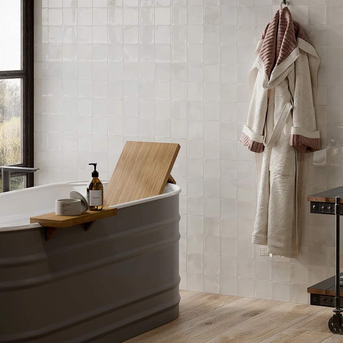 Charleston White 4x4 Glossy Porcelain Tile