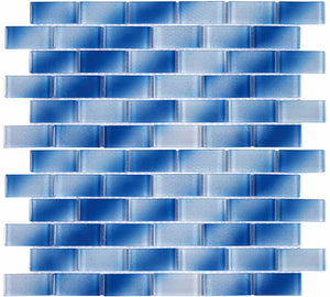 Mist Glass Pool Mosaic Tile Blue 1x2 for swimming pool, spas, bathrooms, and showers