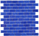 Thunder Glass Mosaic Tile Cobalt 1x2 for swimming pool, shower, bathroom walls, backsplash, Jacuzzi, and spas