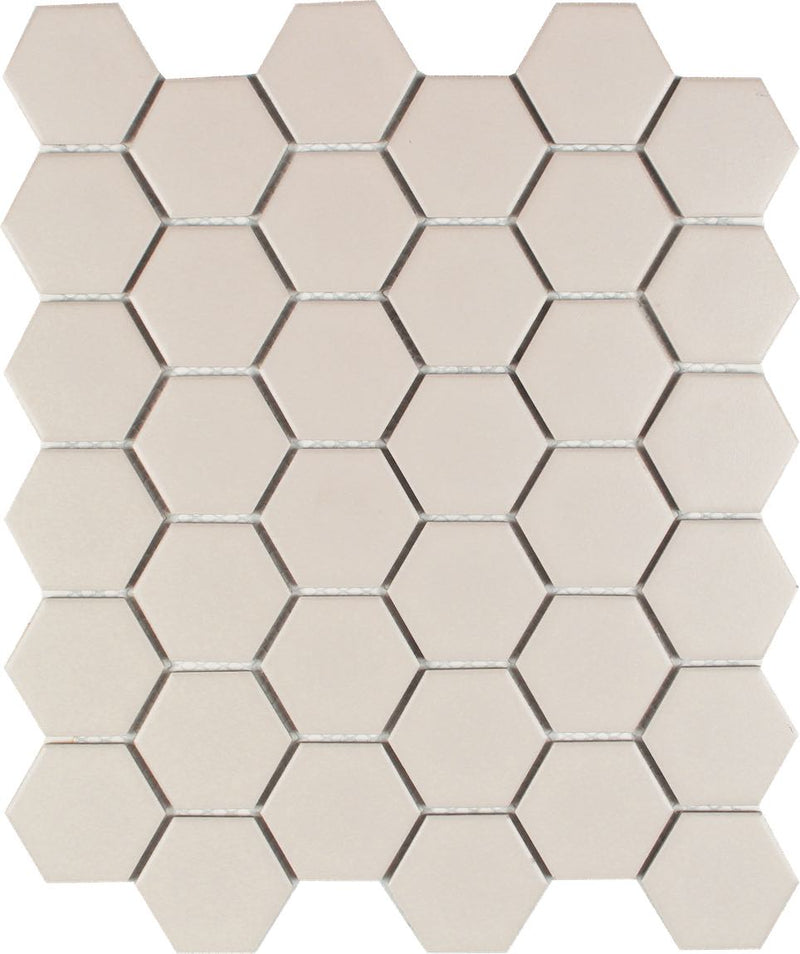Essentials Porcelain Hex Tile Biscuit 2'' Textured for floors and walls