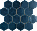 ColorClay Hexagon Mosaic Handmade Tile Twilight Glossy 11x13 for kitchen and bathrooms