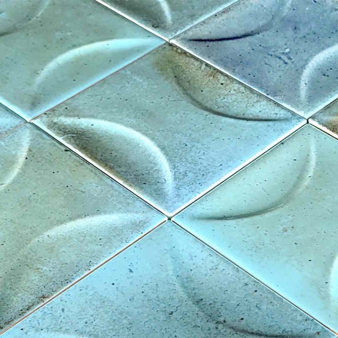 Patina Bluish-Green 4x4 Porcelain Deco Tile