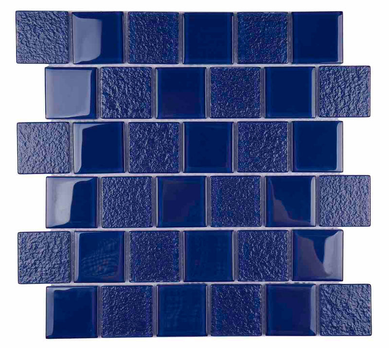 Glass Mosaic Tile Staggered Blue 2x2 for swimming pools and spas