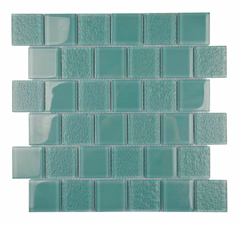 Glass Mosaic Tile Staggered Aqua 2x2 for swimming pools and spas