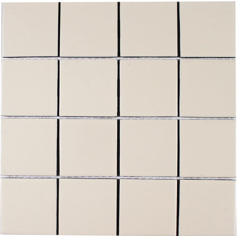 Essentials Porcelain Subway Tile Biscuit 3''x3'' in a matte finish for kitchen backsplashes, bathrooms, showers, fireplace, foyers, floors, and accent/featured walls. 