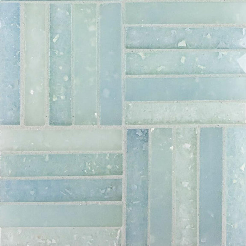 Fluid Stacked Glass Tile C Blend for kitchen and bathroom