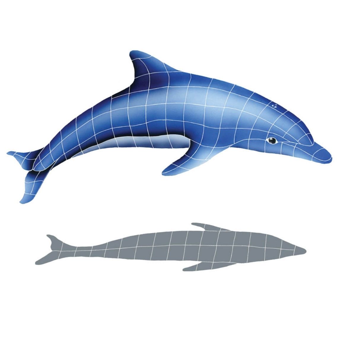Pool Mosaic Dolphin In The Sun With Shadow