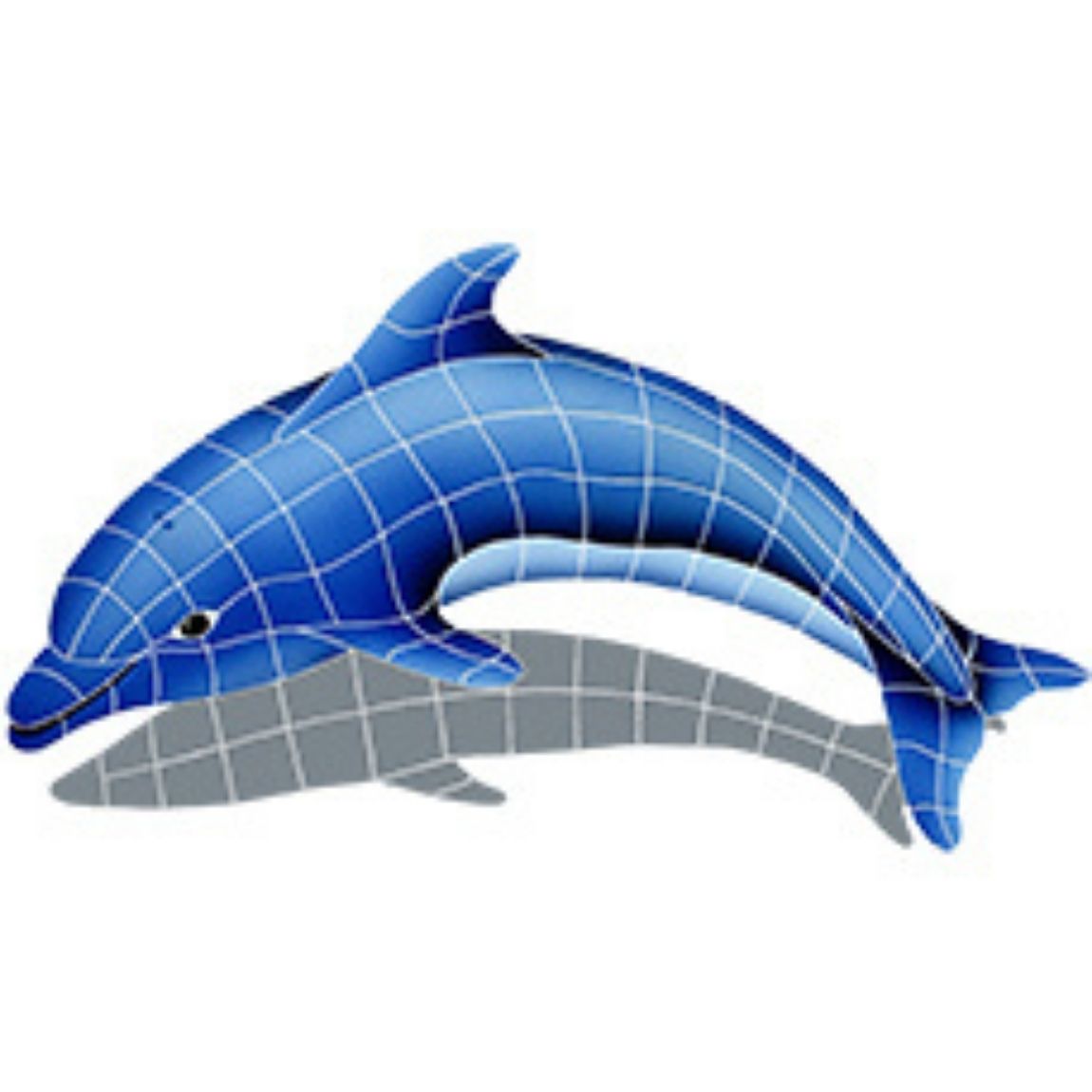 Pool Mosaic Dolphin With Shadow Left