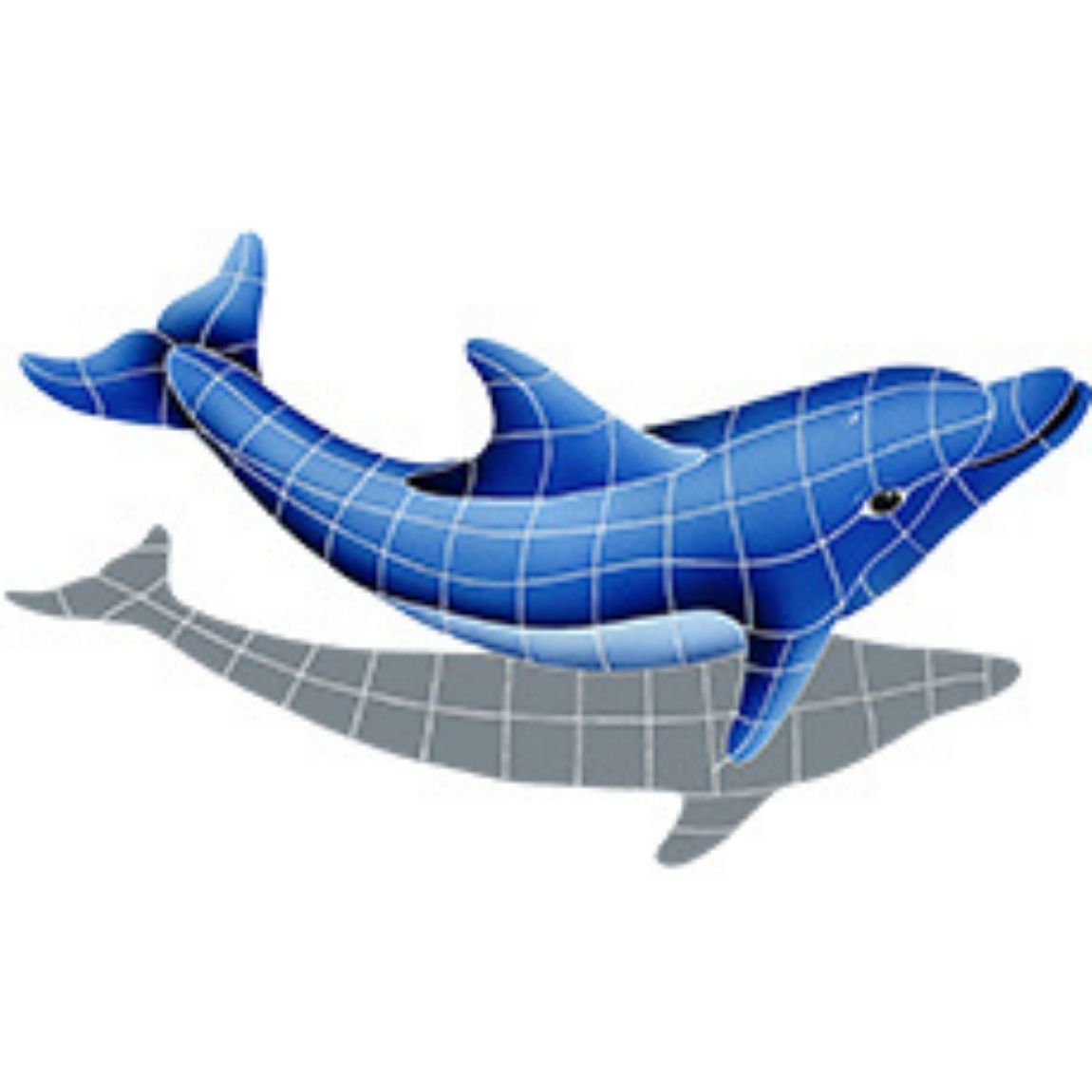 Pool Mosaic Dolphin With Shadow Right