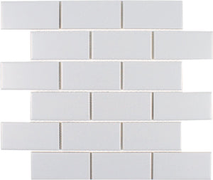 Essentials Porcelain Subway Tile Light Grey 2''x4'' in a matte finish for kitchen backsplashes, bathrooms, showers, fireplace, foyers, floors, and accent/featured walls. 
