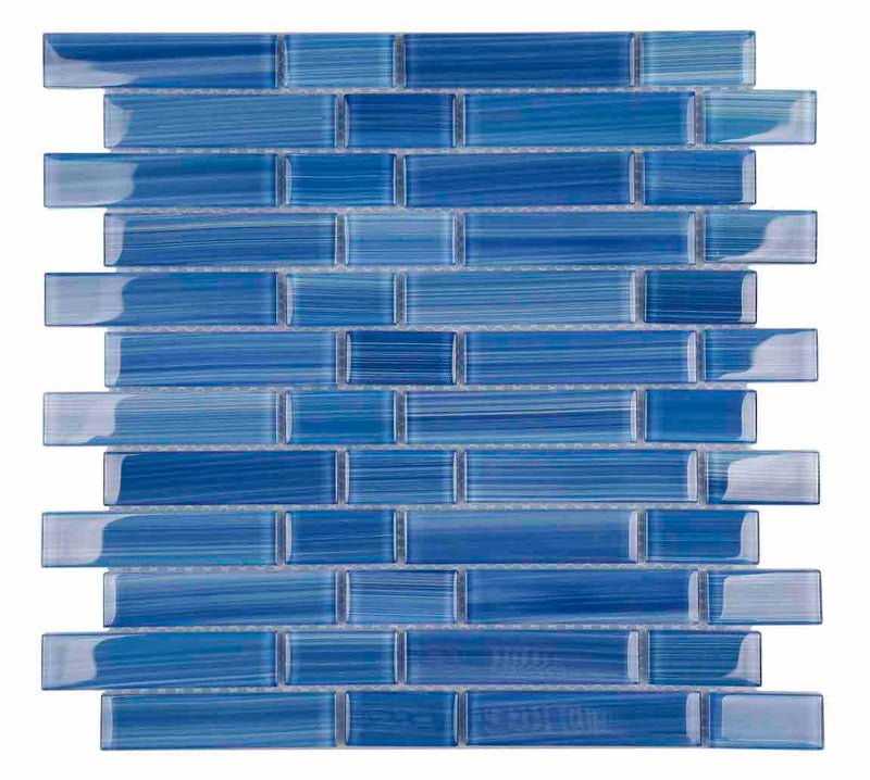Glass Mosaic Tile Vista Blue Linear for Pools and Spas
