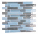 Glass Mosaic Tile Vista Blue Gray Linear for swimming pool, shower walls, bathroom walls, backsplash, Jacuzzi, and spa.