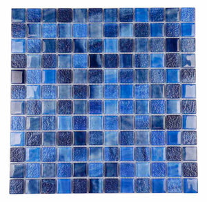 Sea Breeze Glass Tile Dark Blue 1x1 for Pools, Spas, and Bathrooms