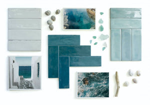 Ocean and Coastal Theme Tiles in a Mood Board