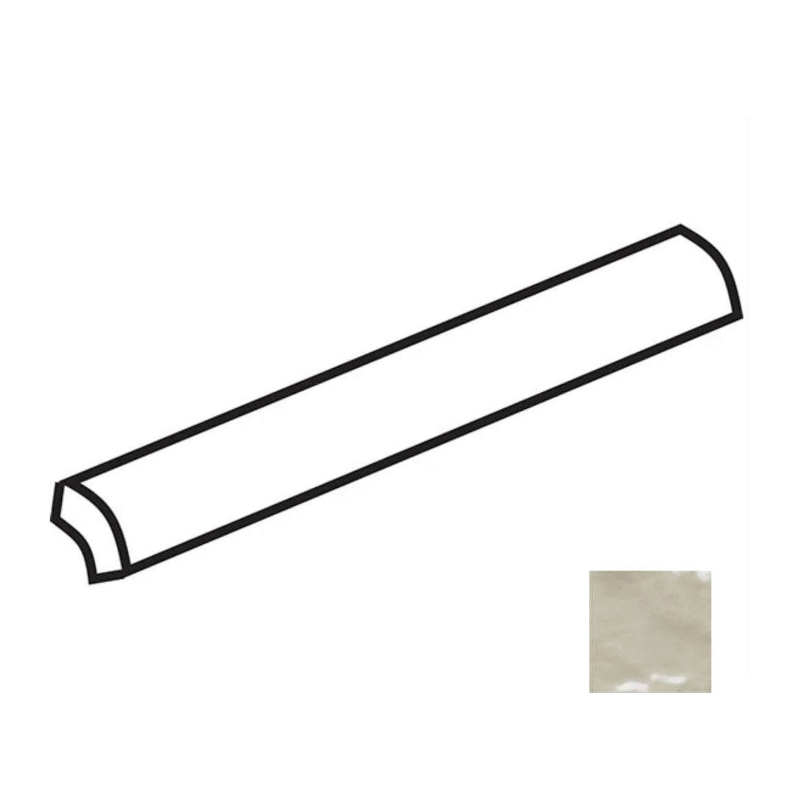 Charleston Ivory Glossy Trim Tile 0.2x8