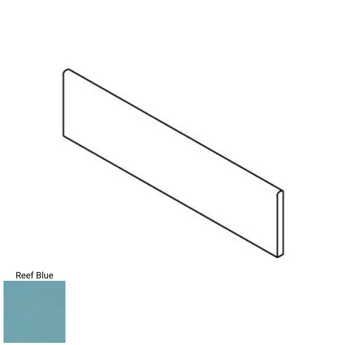 Bullnose Tile Delight Reef Blue 3x10 Glossy
