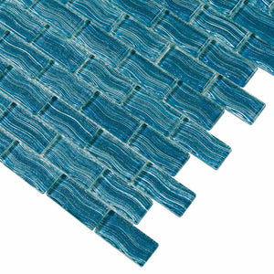 Glass Pool Mosaic Tile Juno Beach 1x2 for pools and bathrooms