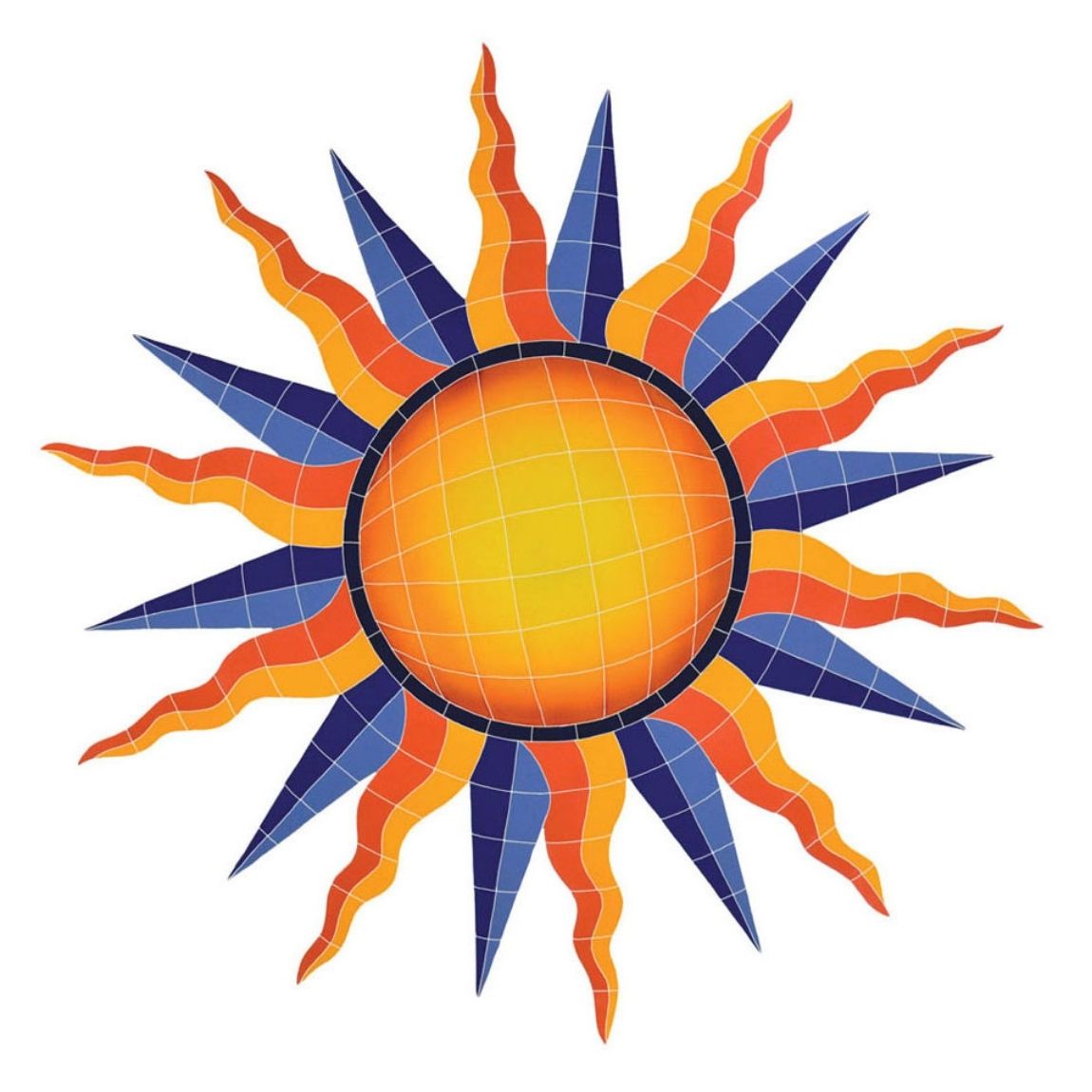 Pool Mosaic Sun Medallion Orange 48x46