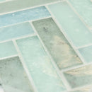 Fluid Herringbone Glass Tile Y Blend for pools and spas