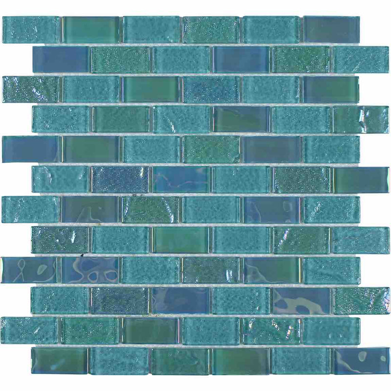 Aegean Sea Glass Pool Tile Egina 1x2 for swimming pool and spas