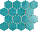 ColorClay Hexagon Tile Aquamarine Glossy 11x13 for floor and walls