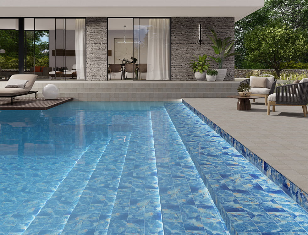 Porcelain Pool Tile Classic Aquarium 6x6