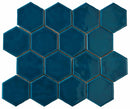 ColorClay Hexagon Mosaic Handmade Tile Atlantic Glossy 11x13 for kitchen and bathroom