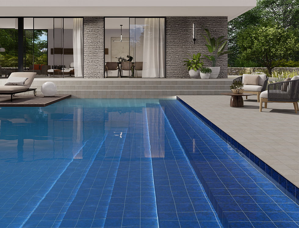 Porcelain Pool Tile Atol Cobalt 6x6