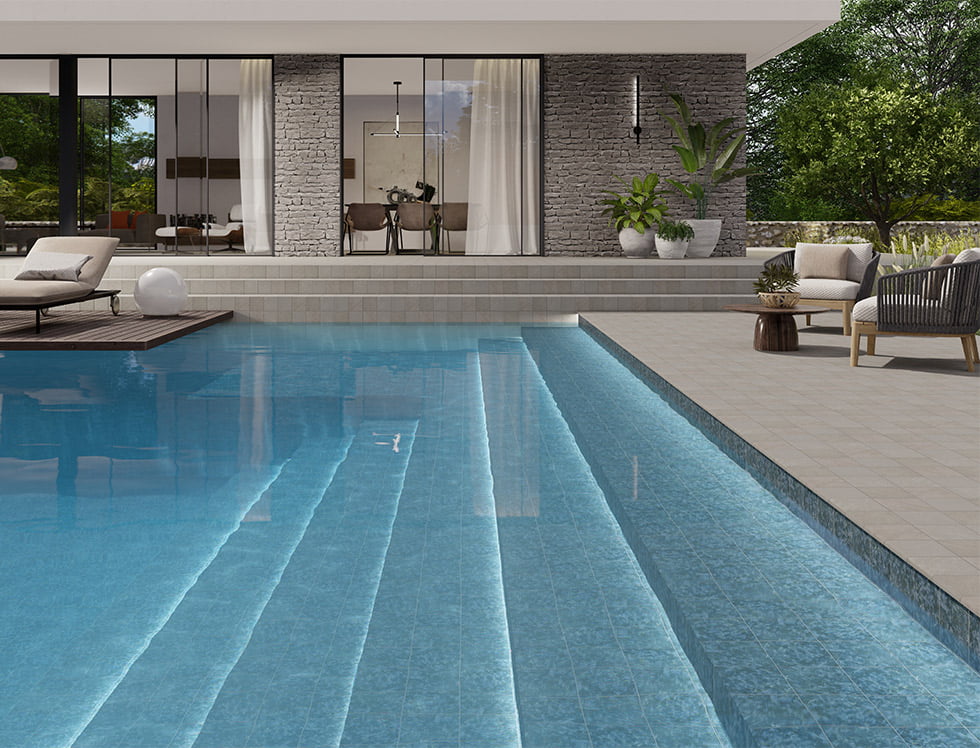 Porcelain Pool Tile Atol Indigo 6x6