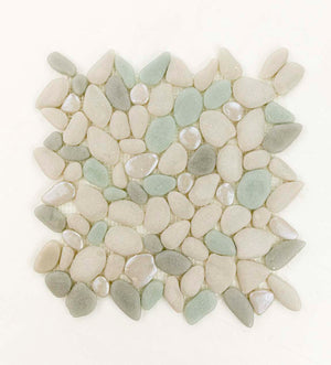 Glass Pebble Mosaic Tile Beach Shores for swimming pool and spas