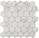Recycled Glass Mosaic Tile Beige Hexagon 2-Inch Matte Finish