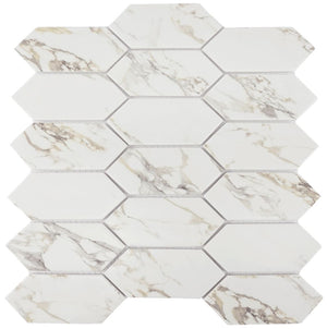 Recycled Glass Mosaic Tile Beige Picket 2-Inch Matte Finish
