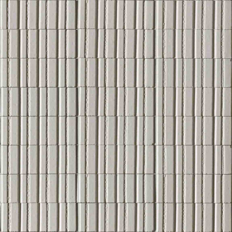 Glacier Italian Porcelain Structure 3D Tile Bianco 3x8 Glossy for kitchen and bathroom walls